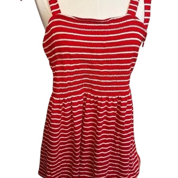Isabel maternity Womens Tank Top Shoulder Tie Striped Red White Size Large - Picture 2 of 8